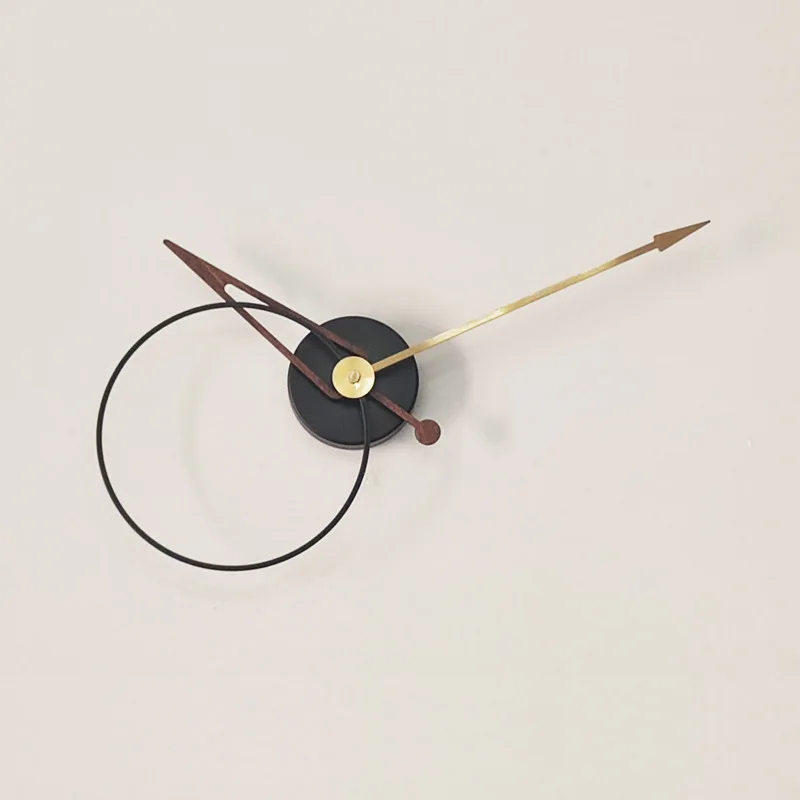 Nordic minimalist Spanish wall clock creative home living room black walnut large hand metal clock