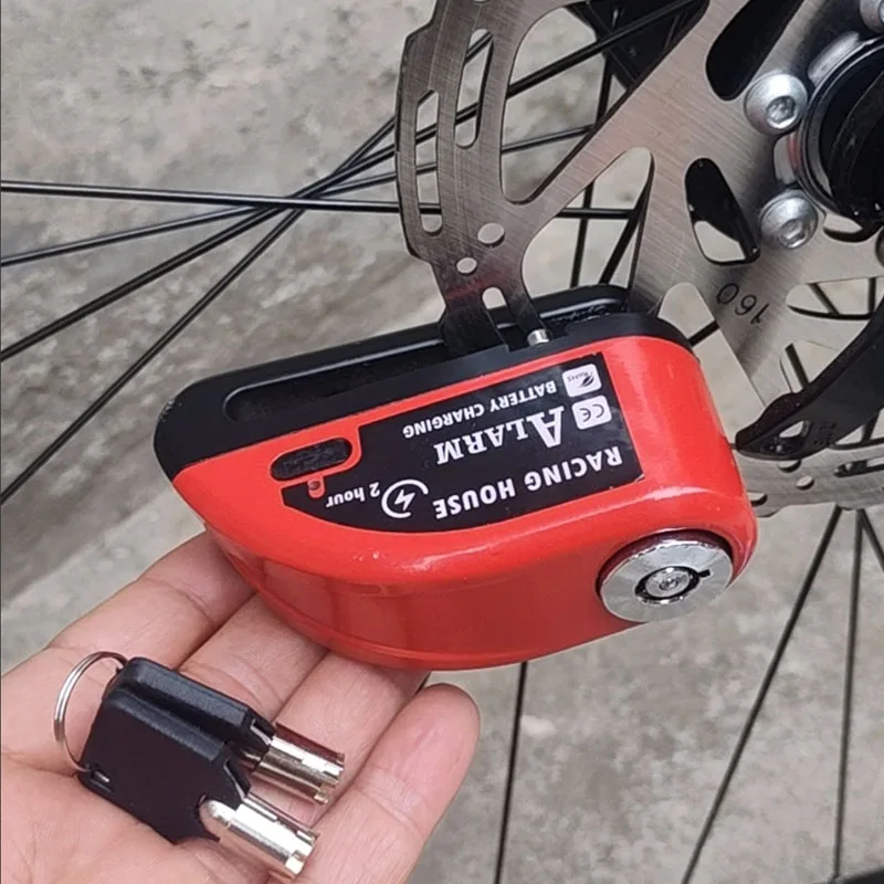 Household chain black technology lightweight anti-theft charging alarm disc brake lock outdoor cycling bicycle universal lock