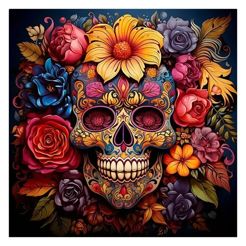 

5D Diamond Painting Skull Rose Cross Stitch Kits Rhinestones Embroidery Portrait Flower Mosaic New Needlework Home Decor