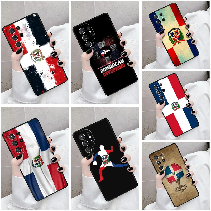 Phone Case For Samsung Galaxy S24 S23 S21fe S22 Ultra Plus Note 10 20 S8 S9 S10 Cover Dominican Republic Flag Back