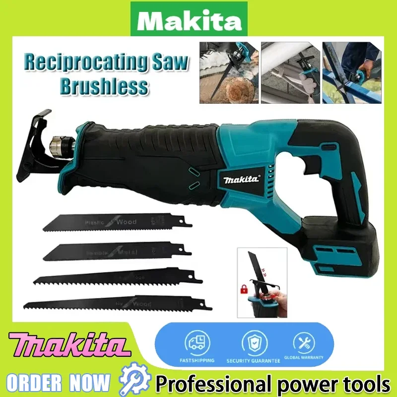 

Makita Brushless Reciprocating Saw Cordless Portable Power Tools with 4pcs Saw Blades Compatible with 20V 18V Battery