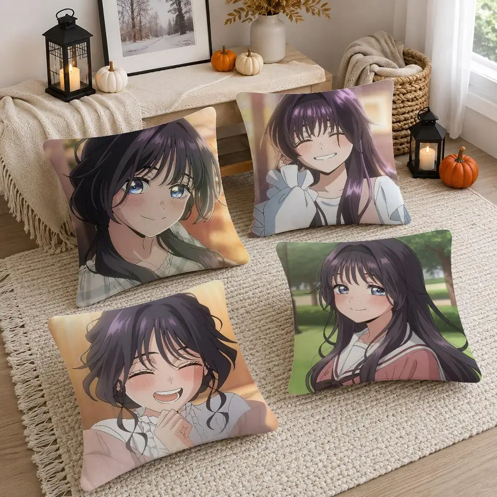 Kaoruko Waguri Cushion Cover Soft Fluffy Short Plush  Pillow Case Throw Decorative Cushion Covers for Sofa Bedroom Home Decor