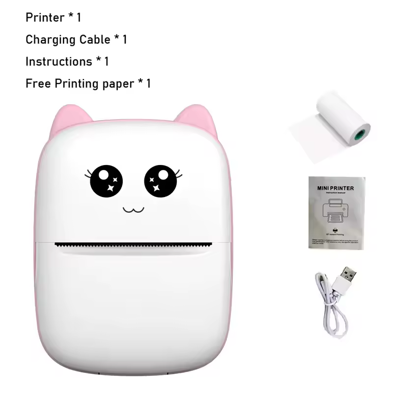 Portable thermal printer mini cat print photo pocket thermal label printer 58mm printing wireless Bluetooth Android iOS printers - Image 10