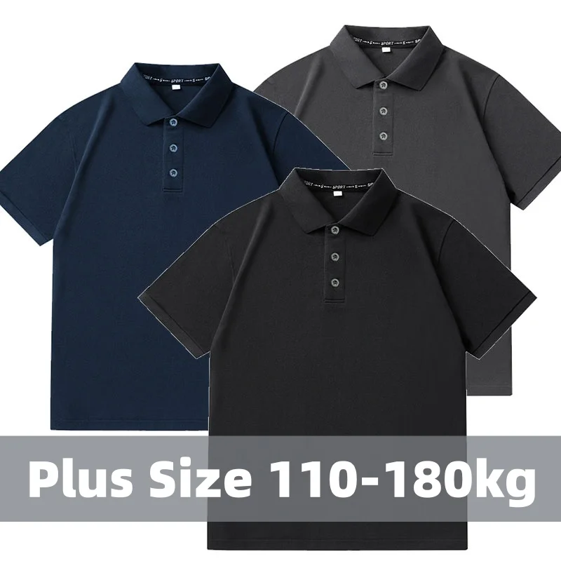 Plus Größe männer T-Shirts Hohe Qualität 1XL-7XL Kurzen Ärmeln Polo Shirts Fashion Tees Sommer Top Oversize Männliche Kleidung 110-180 KG