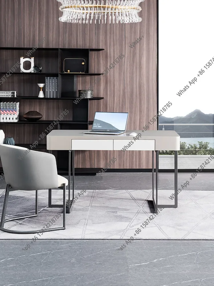 

X65 High-end Customized Italian Minimalist Solid Wood Desk Light Luxury Computer Table Modern Furniture Set Combination