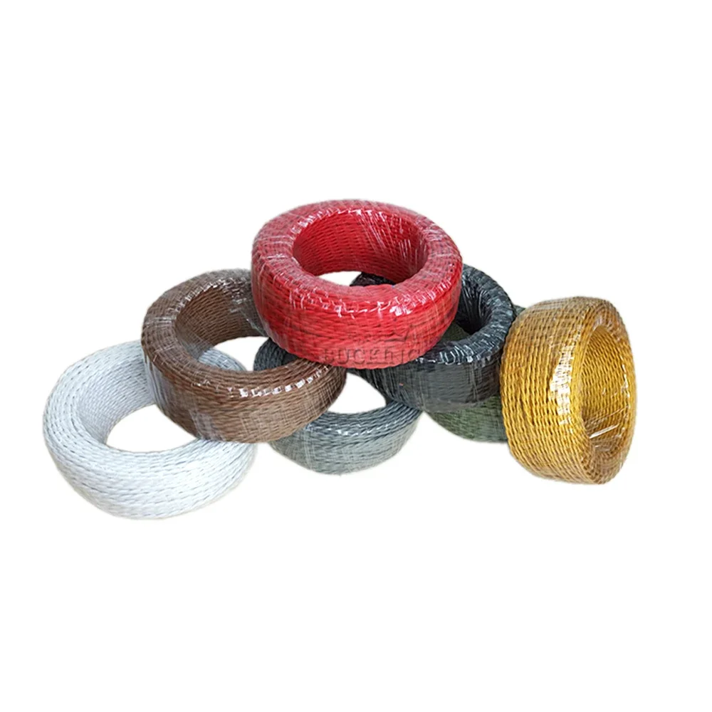 Copper Wire Stranded Braid Twisted Wire DIY Light Fixture Pendant Lamp Retro Power Cord 2*0.75mm Lamp Cap Wire Gold/Black/White