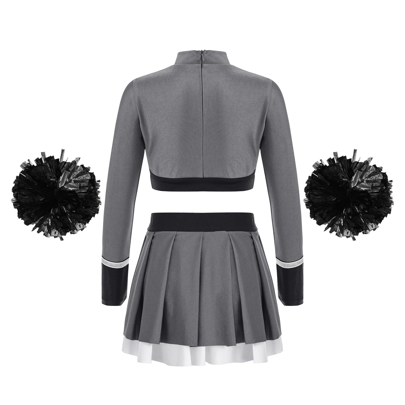 Kids Cheerleading Uniform Dance Outfit Crop Top Flower Balls School Girls Cheerleader Costume for Children Cheering Team Wear