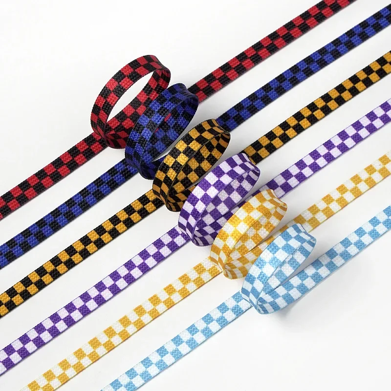 1 Pair Black White Checkered Shoelaces, Stitching Design Replacement Laces for Men Women High Top Canvas Sports Shoes
