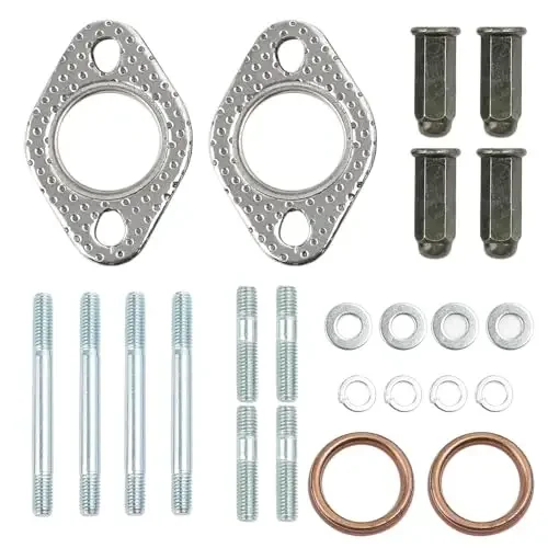 

GY6 50cc 80cc 125cc 150cc Intake and Exhaust Stud Nuts Come with Exhaust Gasket Compatible for 139QMB 139QMA 152QMI 157QMJ