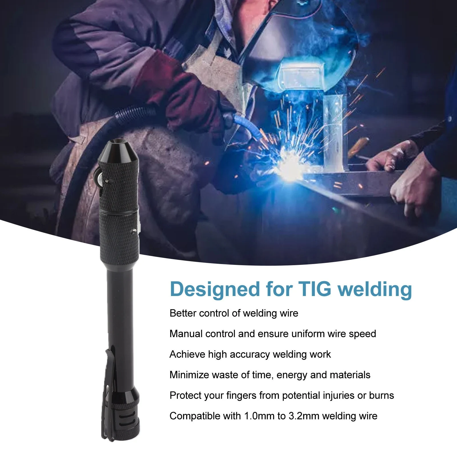 Welding Feeder Comfortable Anti Skid Handle Uniform Feeding 1.0mm To 3.2mm TIG Welding Wire Feed Pen Welding Feeder
