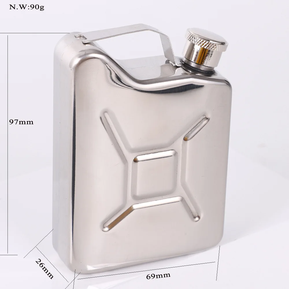 Steel Mini Hip Flask Camping Oil Bucket Pocket Russia Flagon Bar Whisky Bottle 5oz