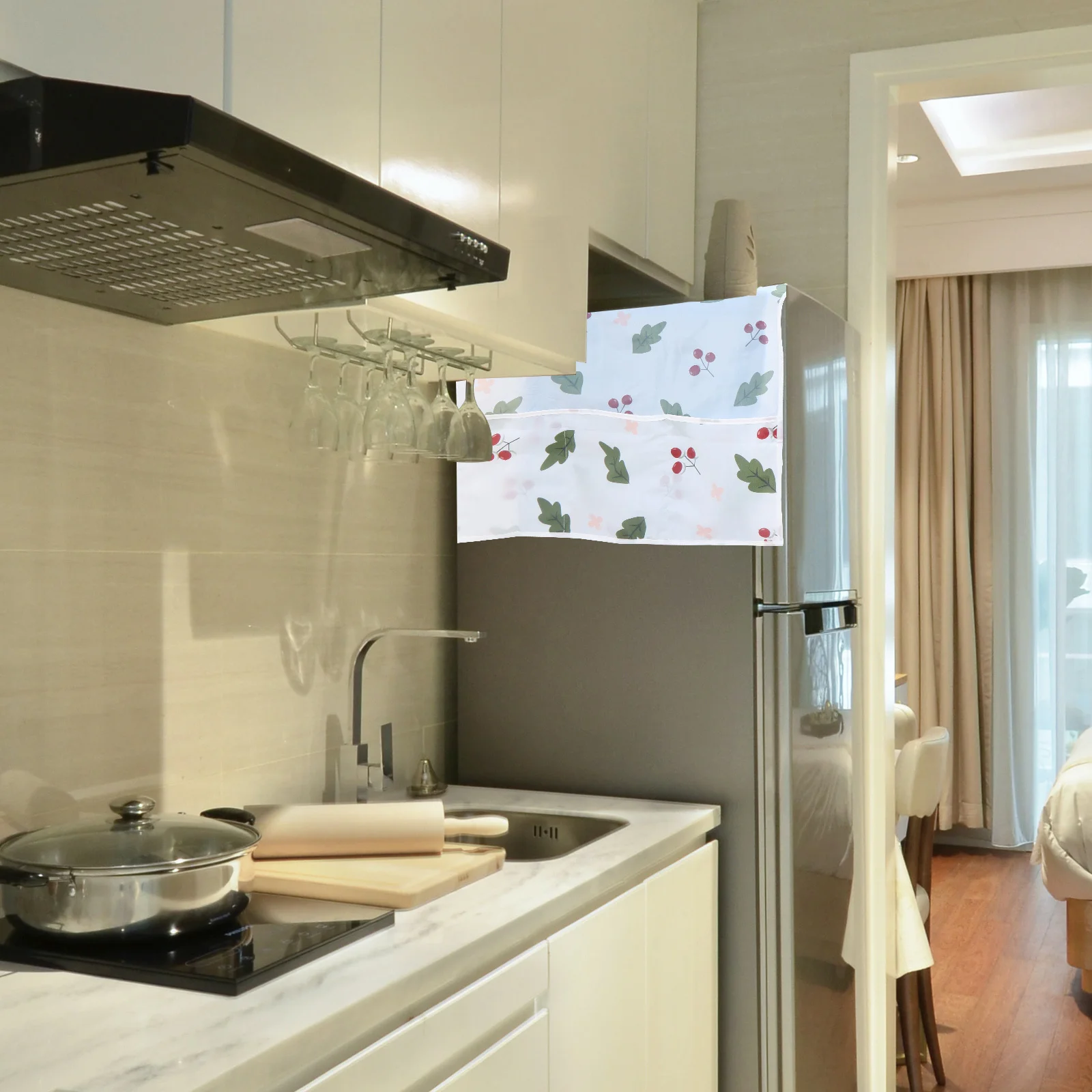 

3Pcs Peva Refrigerator Cover Waterproof Fridge Storage Dustproof Protection Cover Dirt Proofing Kitchen Use Clear Zipper Shelter