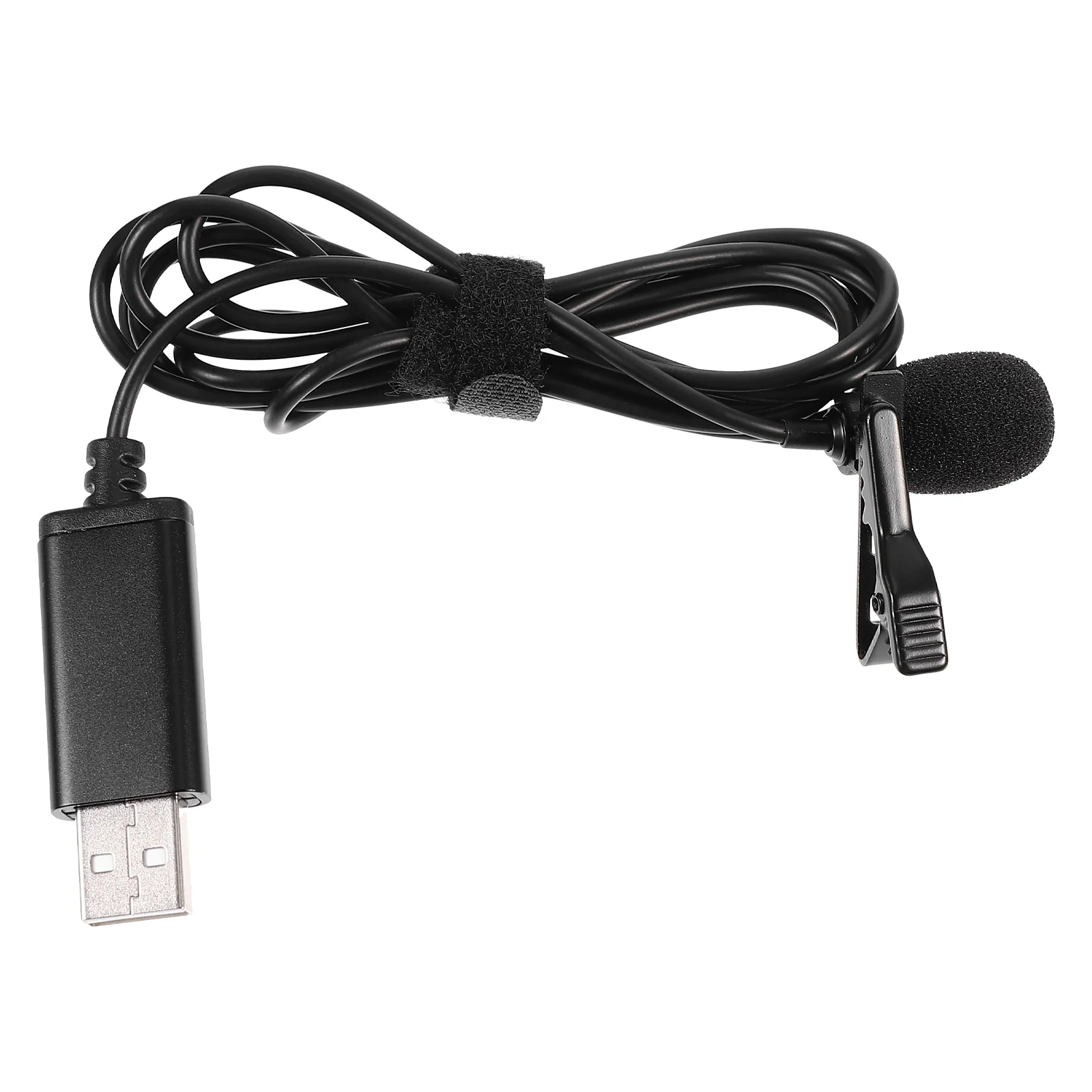 USB Microphone Clip-on Lapel Recording Computer Wired Lavalier with Sponge Live Broadcast Multi-purpose