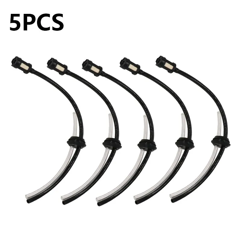 5Pcs Kraftstoff Schlauch Rohr Für Trimmer Freischneider Rasenmäher Motor Kraftstoff Benzin Tank Filter ABS Für Mäher Kraftstoff Rohr garten Power Tool