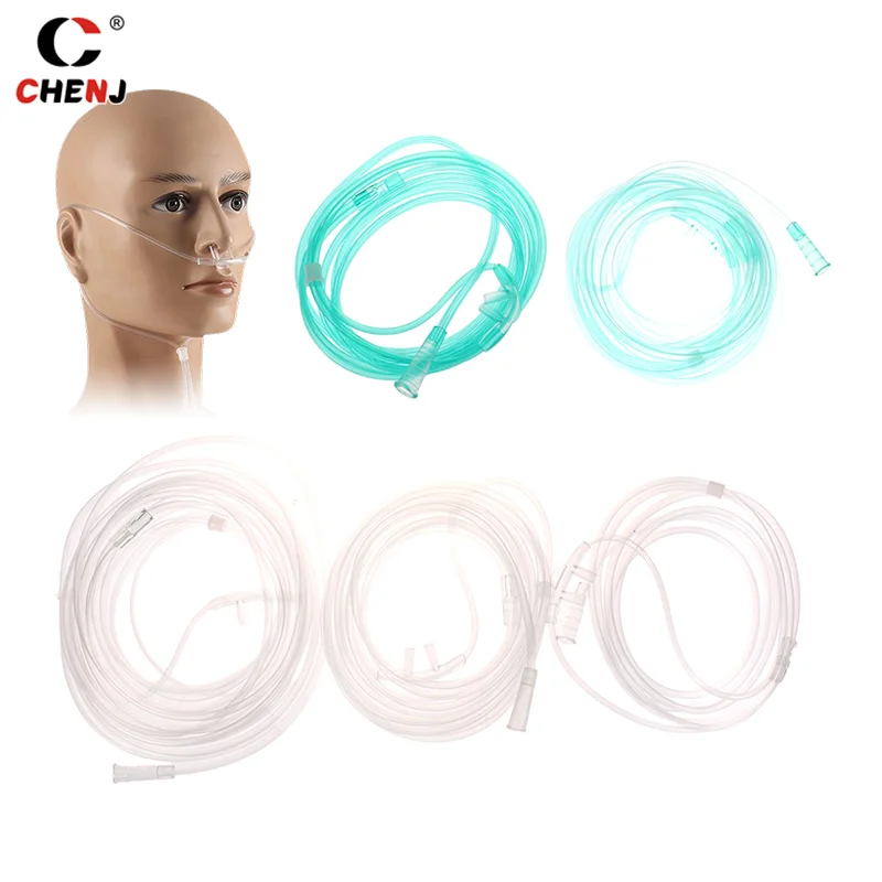 Tube à oxygène double nasal pour poulet, emballage indépendant, machine de soins médicaux, canule respiratoire, 1.5 m, 1.8 m, 3 m, 4 m, 5m, 1 pièce