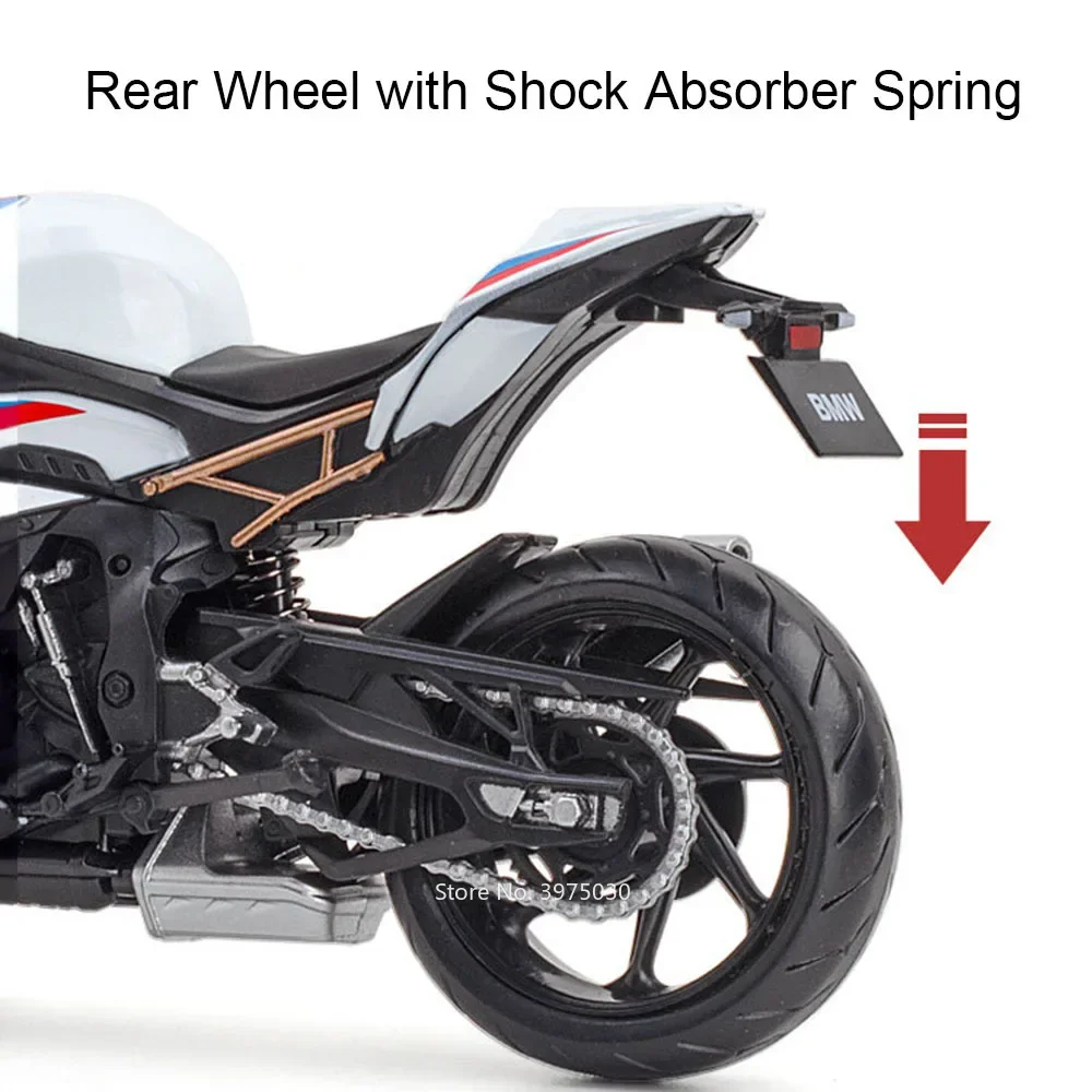 1:12 BMW S1000RR Motorcycle Car Models Toys Rubber Tires Front Wheel Steering Honda CBR1000RR Fire Blade Motorcycles Boys Gifts