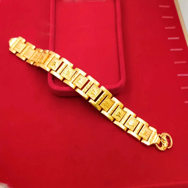 9999 gold Tianxi Hongfu Men's Watch Chain Matte Tin Hand Decoration