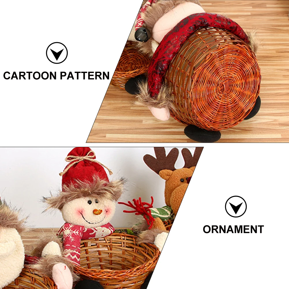 

2pcs Christmas Snowman y Basket Lovely Storage Cartoon Basket Baskets Cartoon Decorative Home Festive Holiday Gift Idea