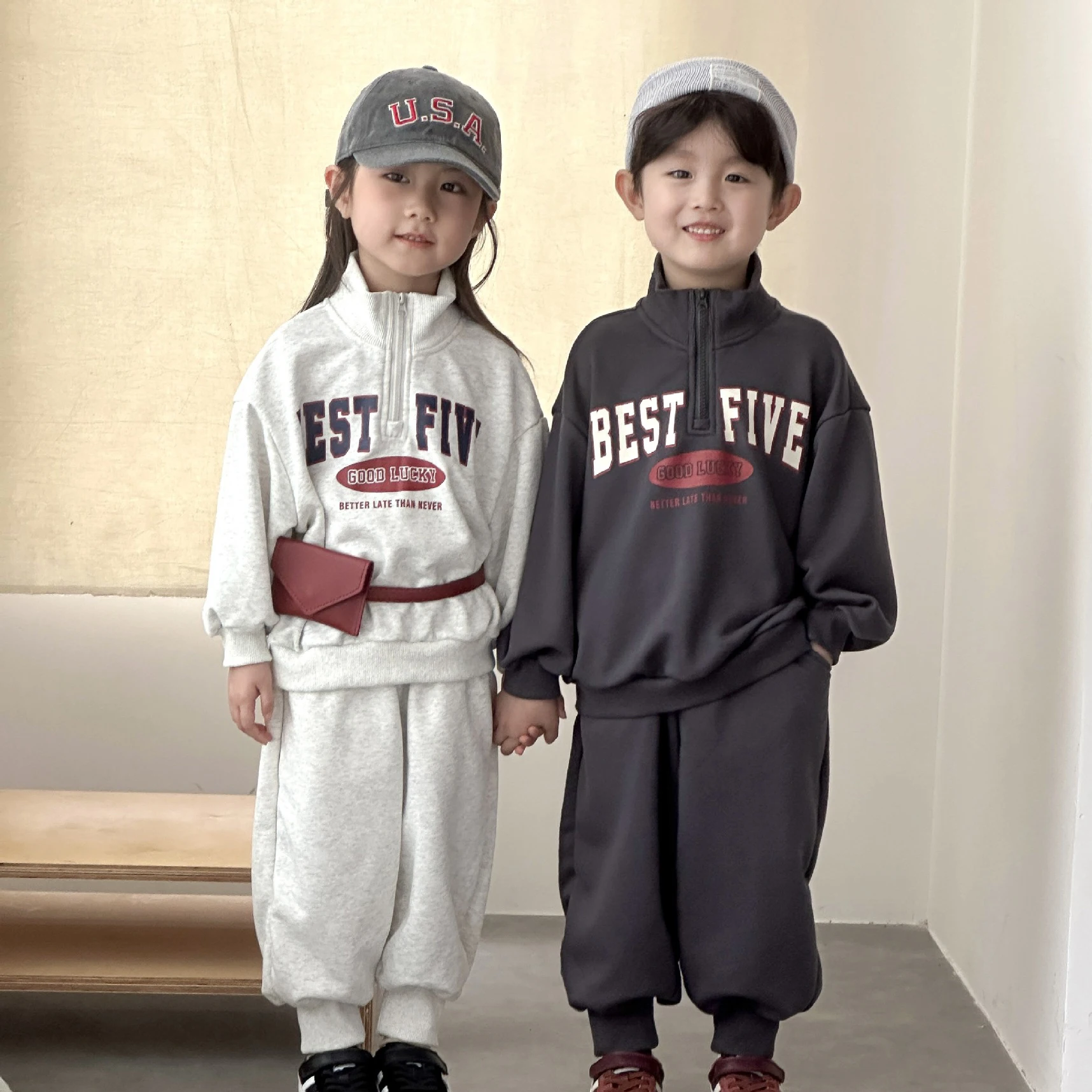 

Autumn New Children Clothing Set Sibling Clothes Set Letter Print Hoodie And Full Length Pants 2 PC Boys Suits