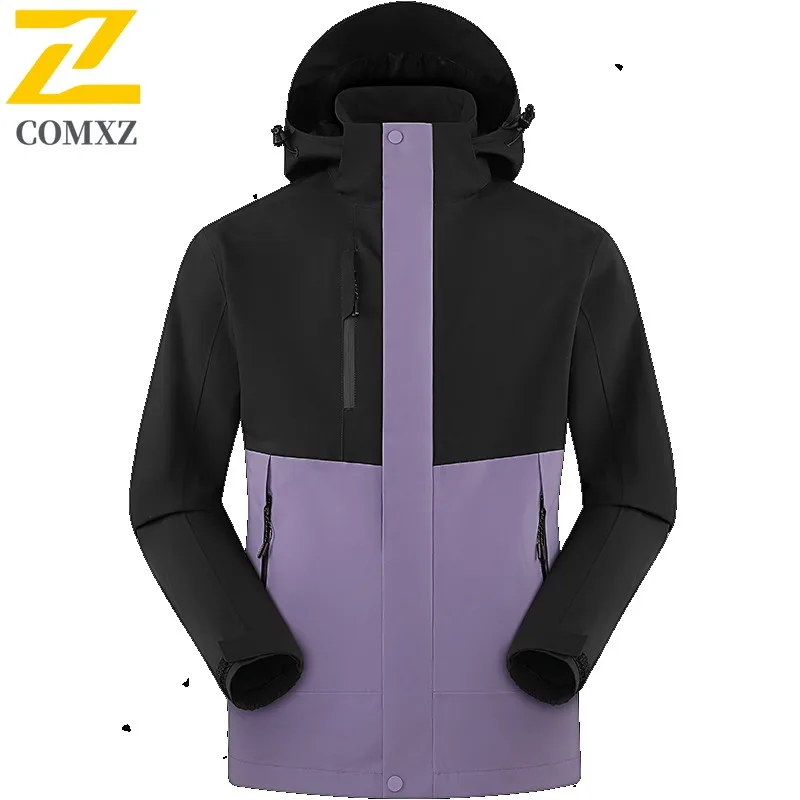 

COMXZ Мужская куртка Утолщенная уличная удобная куртка для приключений Однотонный дизайн для путешествий Легкая теплая осенне-зимняя одежда