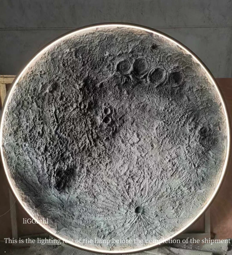 Modern Crater 3D Wall Lamp Luxury Round Three-Dimensional Relief Moon Design Embellished Home Decoration 3 Color Mural Lamp