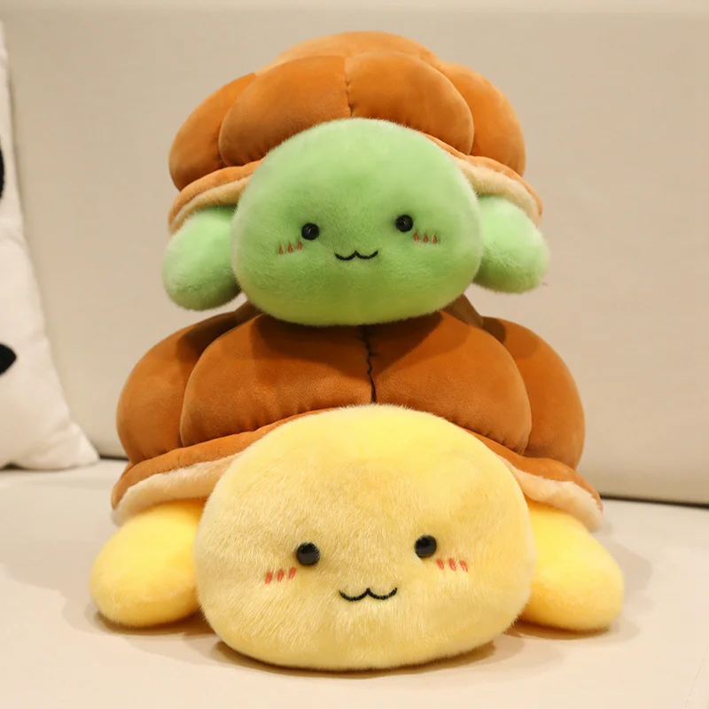 Fluffy Turtle Plush Toy Chubby Little Tortoise Doll Comfortable Aquatic Animal Stuffed Pillow Soft Sea Turtle Sleep Cushion