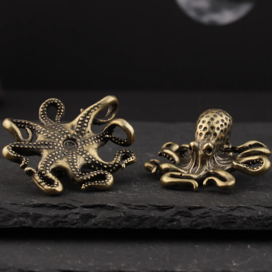 Brass submarine big octopus ornament Bafangnacai ornament brass octopus