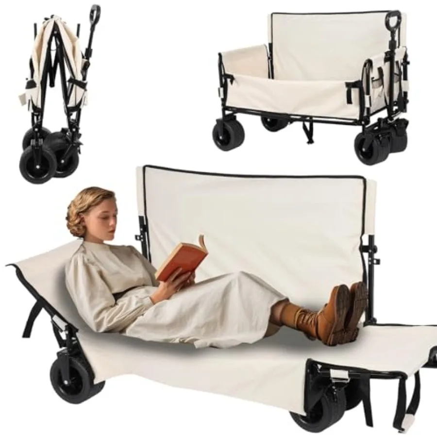 Portable Collapsible Folding Wagon, 550LBS Heavy Duty Utility Carts