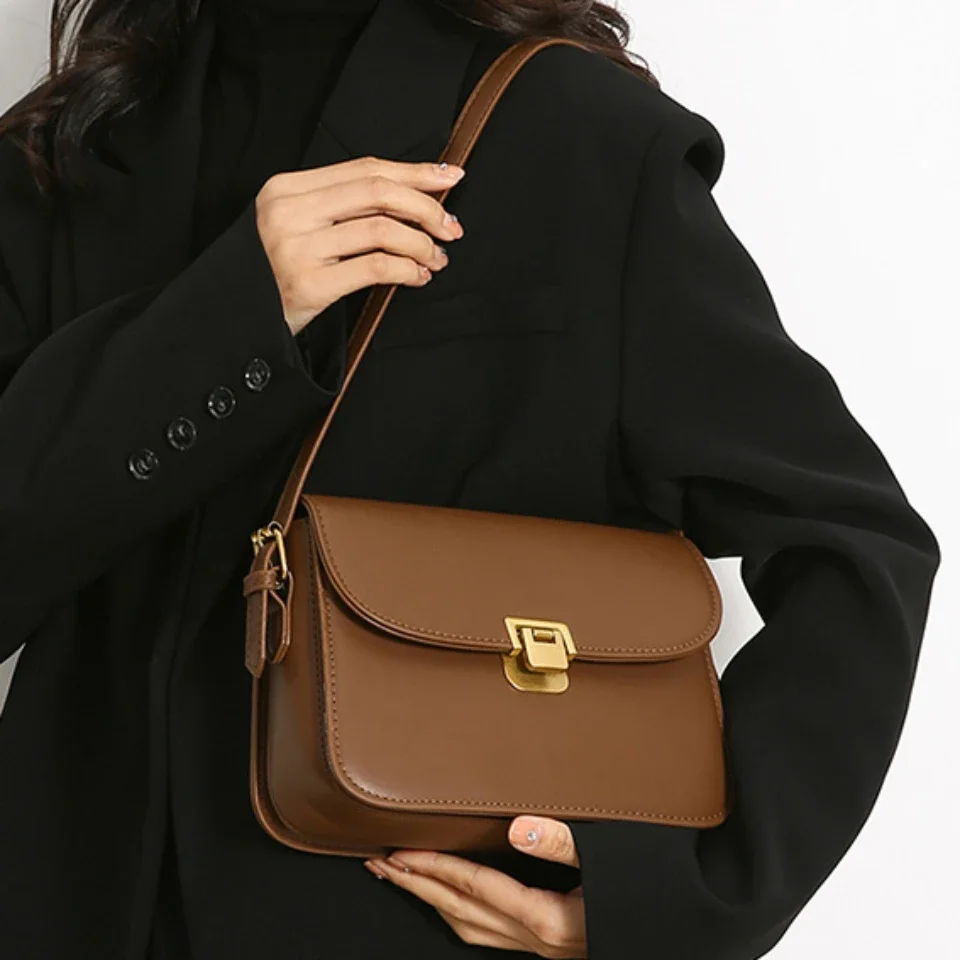 

Vintage Women Business Shoulder Bags Simple Ladies Commute Tote Bag Pu Leather Female Underarm Bag Burgundy Large Handbags Purse