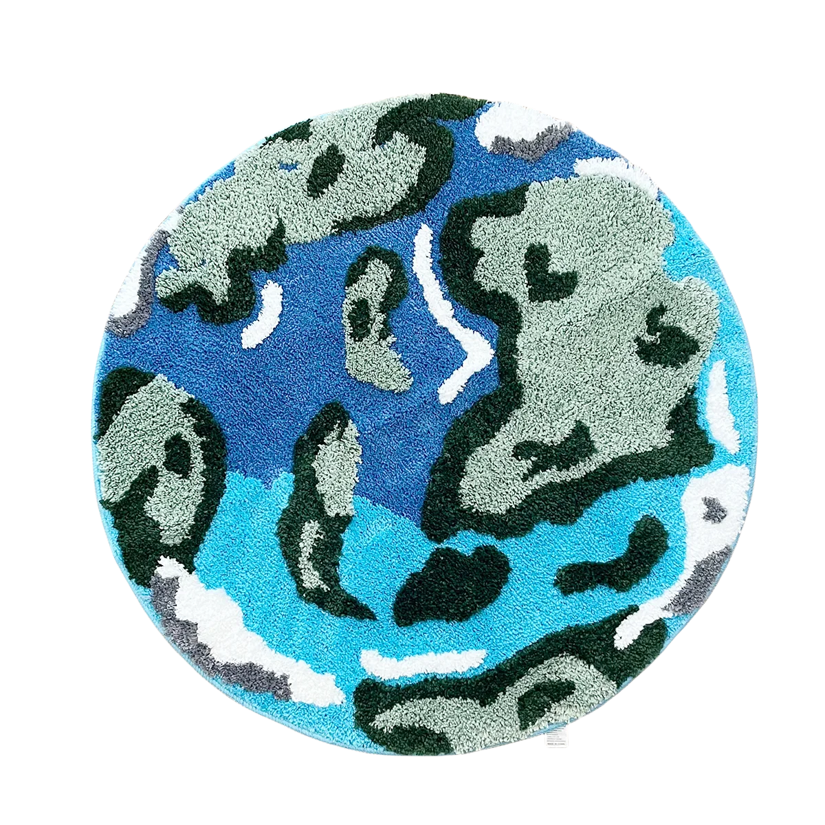 Cute Spiral Snake Tufted Rug Cartoon Green Spot Snake Shaped Fluffy Anti Slip Floor Mat Soft Bedroom Dorm Decor Area Carpet Gift