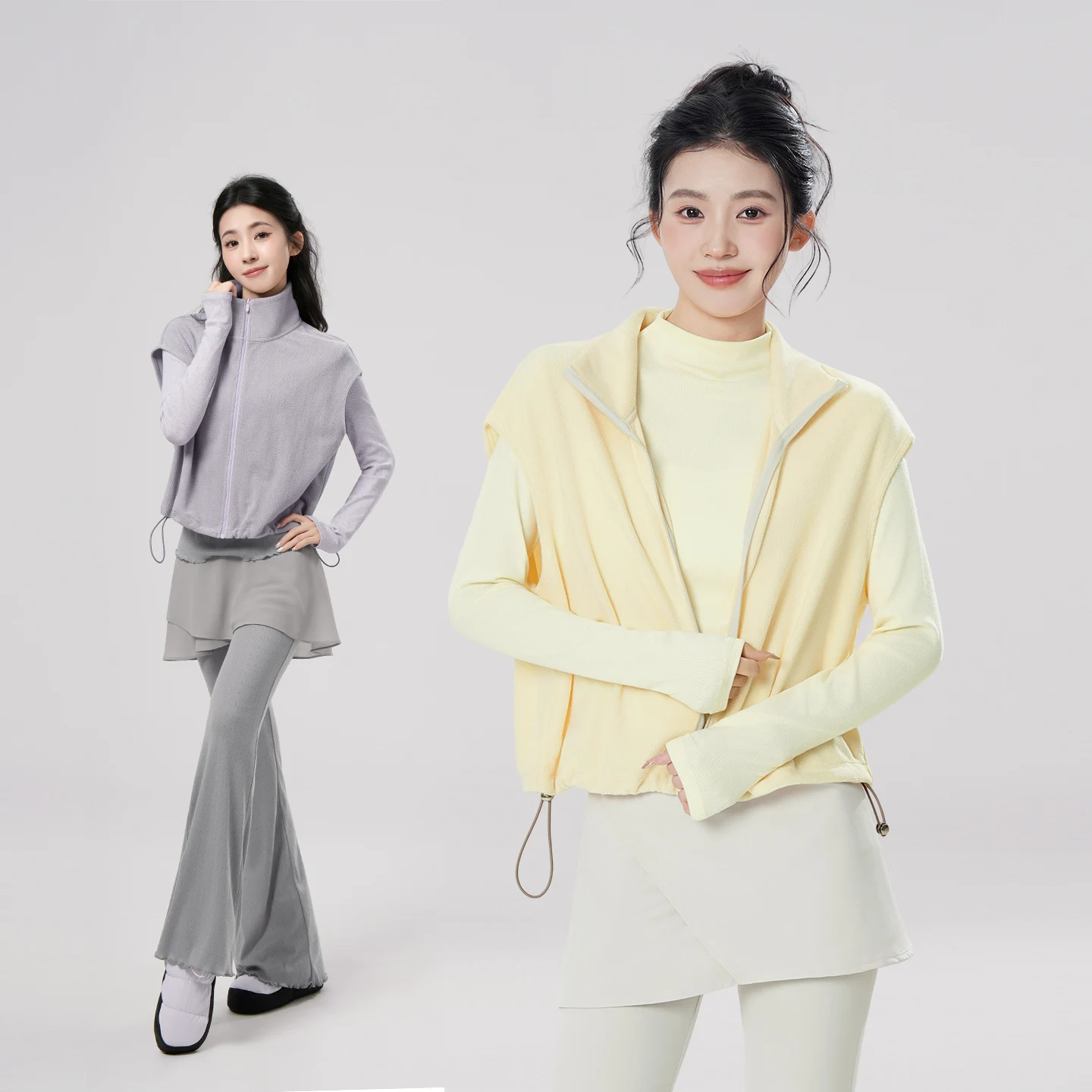 

Women Girls Dance Tops Zipper Waistcoat Warm Vest Jacket Athletic Top Polar Fleece Teen Adult Jazz Dance Costume Loose Fit Gilet