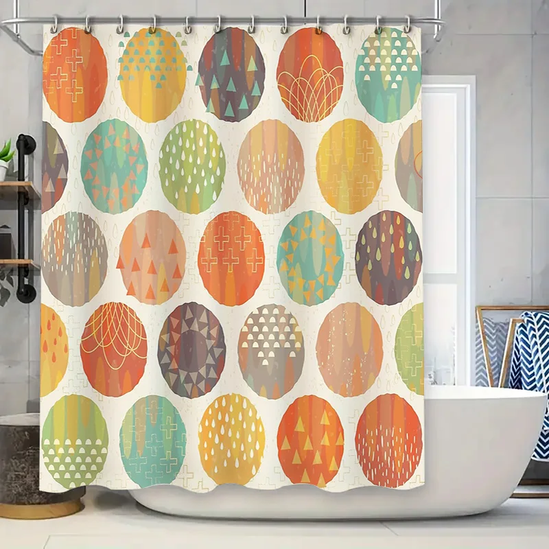 

Shower Curtain Floral Vintage Pattern Waterproof Bathroom Decor Farmhouse Rustic Home Textile Washable Liner