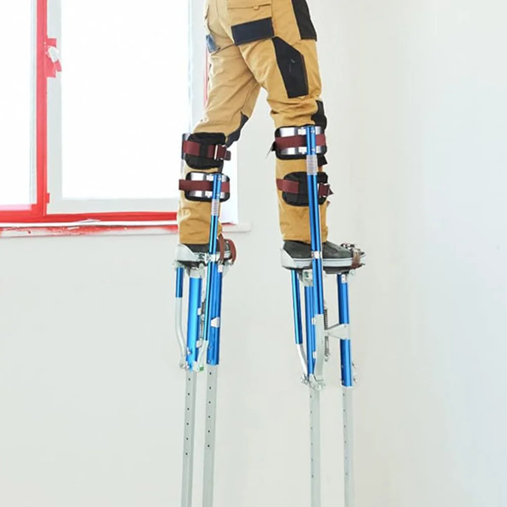 2pcs Adjustable Stilts Straps Kit For Drywall Work Leg Cuff Covers Nylon Aluminum Alloy Replacement Parts Drywall Stilts Fixing