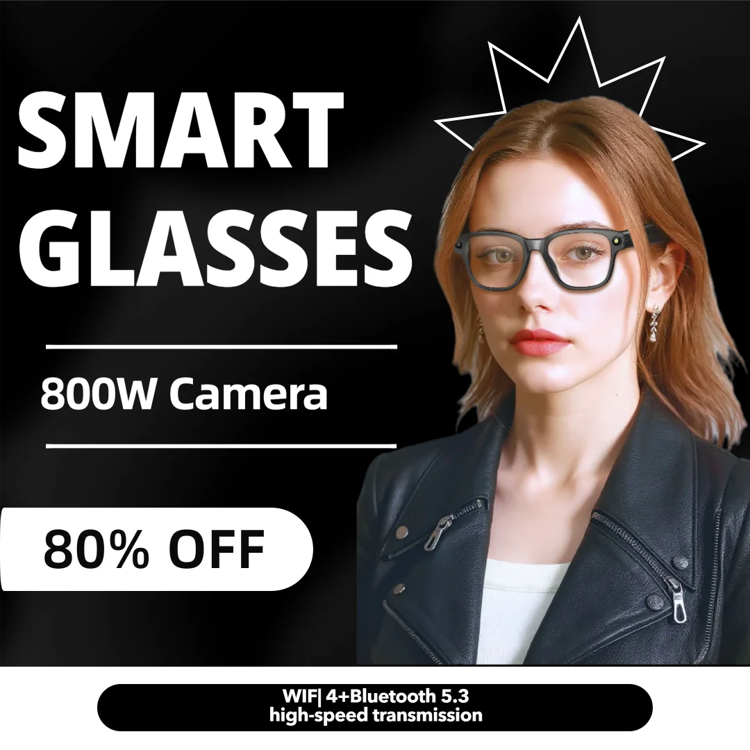 

LIGE AI Smart Glasses 8MP Camera Video Recording Translator Sunglasses Men Women Bluetooth Call Music Play Color-Changing Lenses