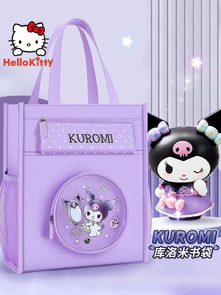 Kuromi Children's Handbag, School Bag, Girl's Primary School Tutoring Bag, Canvas Large-Capacity School Bag, Tutoring Bag