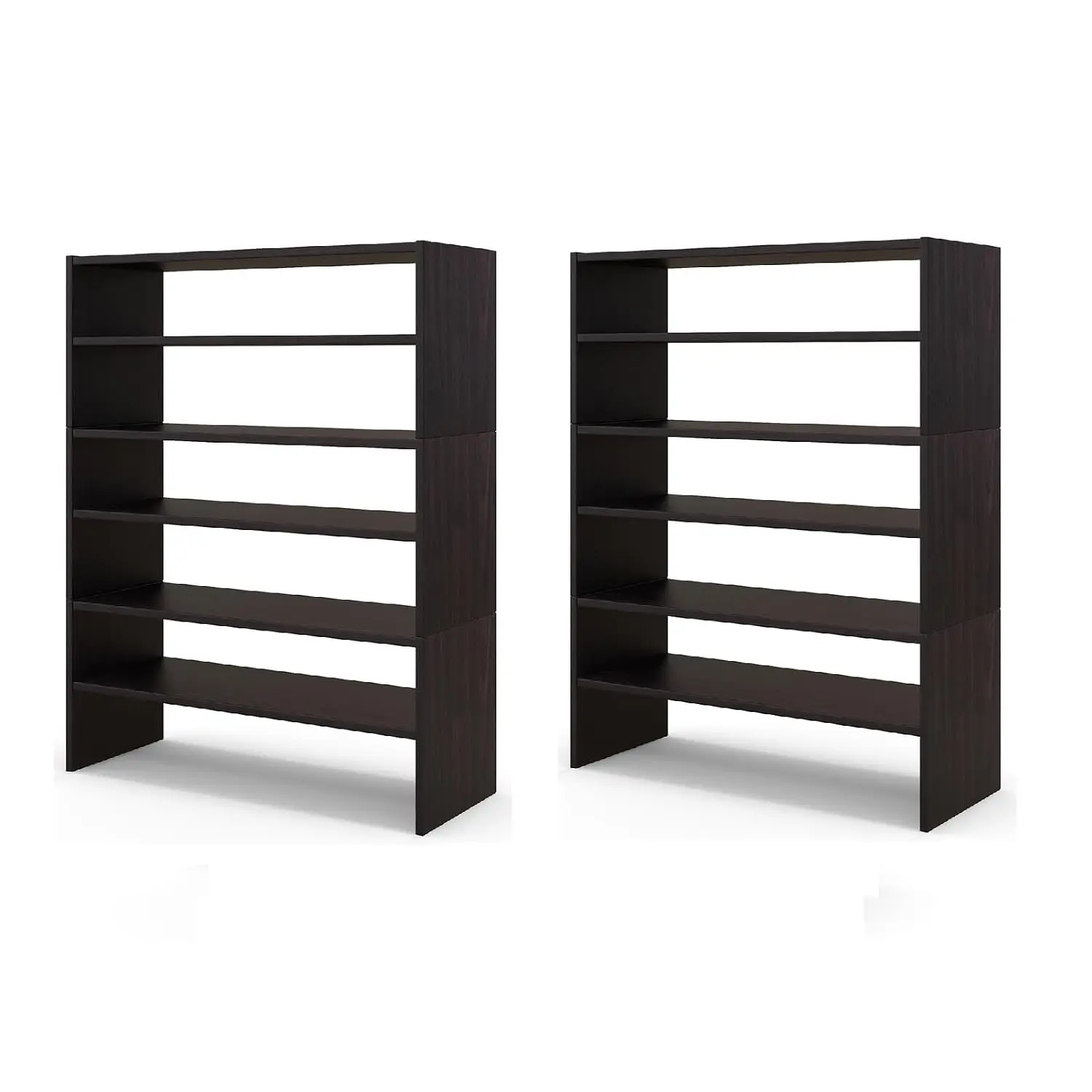 6-Tier Stackable Shoe Storage Organizer, Freestanding Shelf for Closet Bedroom Hallway, Brown, Customized