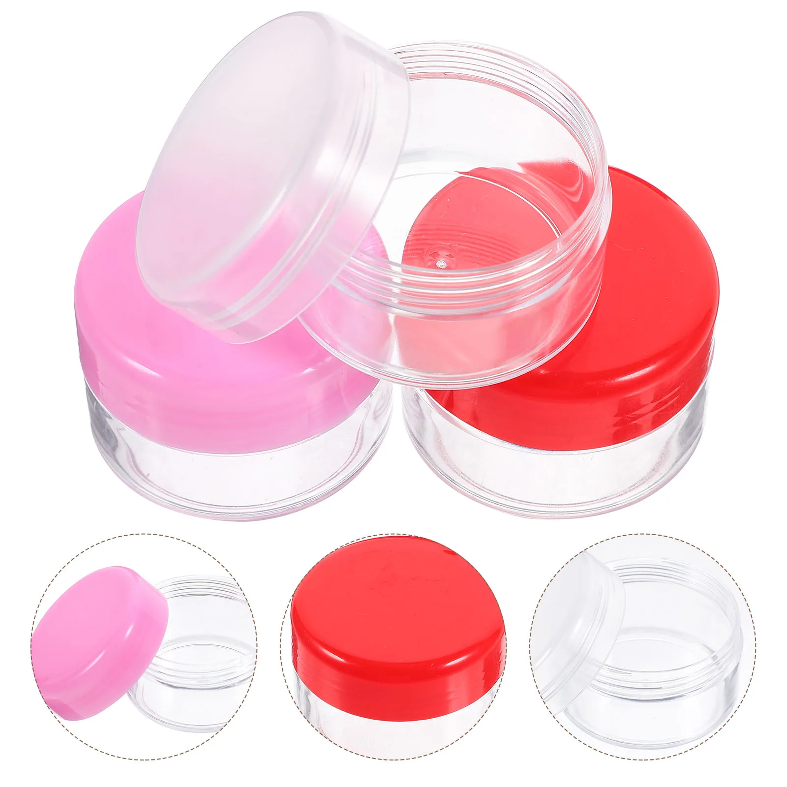 

6 Pcs Mouth Test Bottle Sample Vial Cream Jars with Lids Oil Plastic Lotion Container