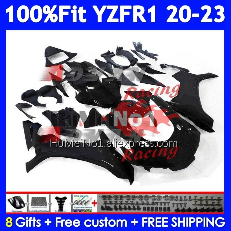 Injection For YAMAHA YZF R1 R 1 Glossy black 1000 YZF-R1 YZFR1 20 21 22 23 24 371No.13 YZF1000 2020 2021 2022 2023 2024 Fairing