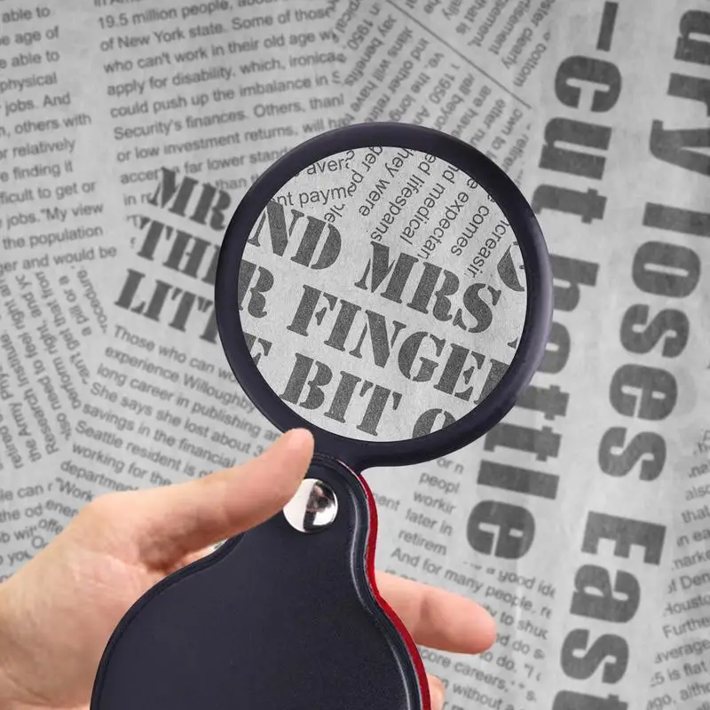 10X Mini Pocket Folding Magnifier High Quality Glass Lens Portable Jewelry Magnifier Old Man Reading HD Glasses Magnifier