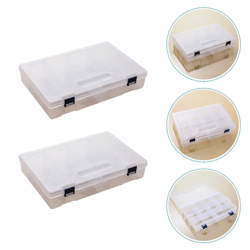 

2 Pcs PP Tools Storage Box Transparent Classified Display Tray Nail Art Accessories Sundries ganizer Space Saving Workbench