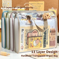 Organizador de archivos de acordeón de 13 bolsillos, carpeta de archivos expansible de plástico, tamaño de carta A4, portátil, documentos, cupón, recibo de facturas, escuela