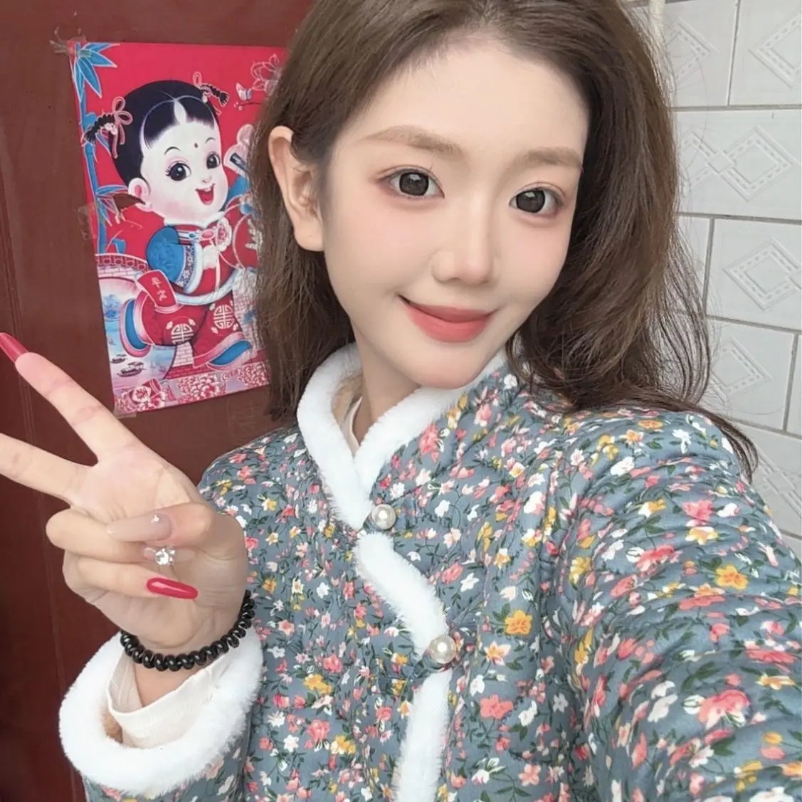 Chinese New National Style Slim Fit Cotton Coat, Winter Frog Button Plush Lined Jacket | Viral Middle Age Women Coat