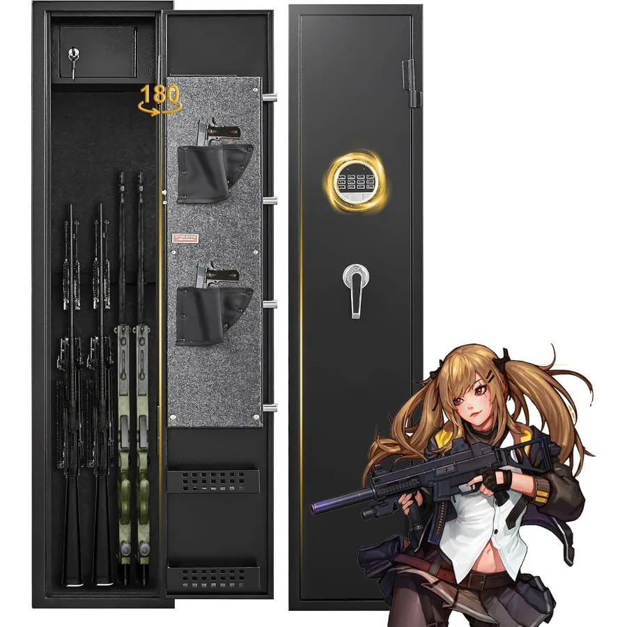 

Gun Safe for 35 Firearm Storage: MultiFunction Gun Cabinet with Integrated Alarm System Silent Mode Operation and Internal Comp