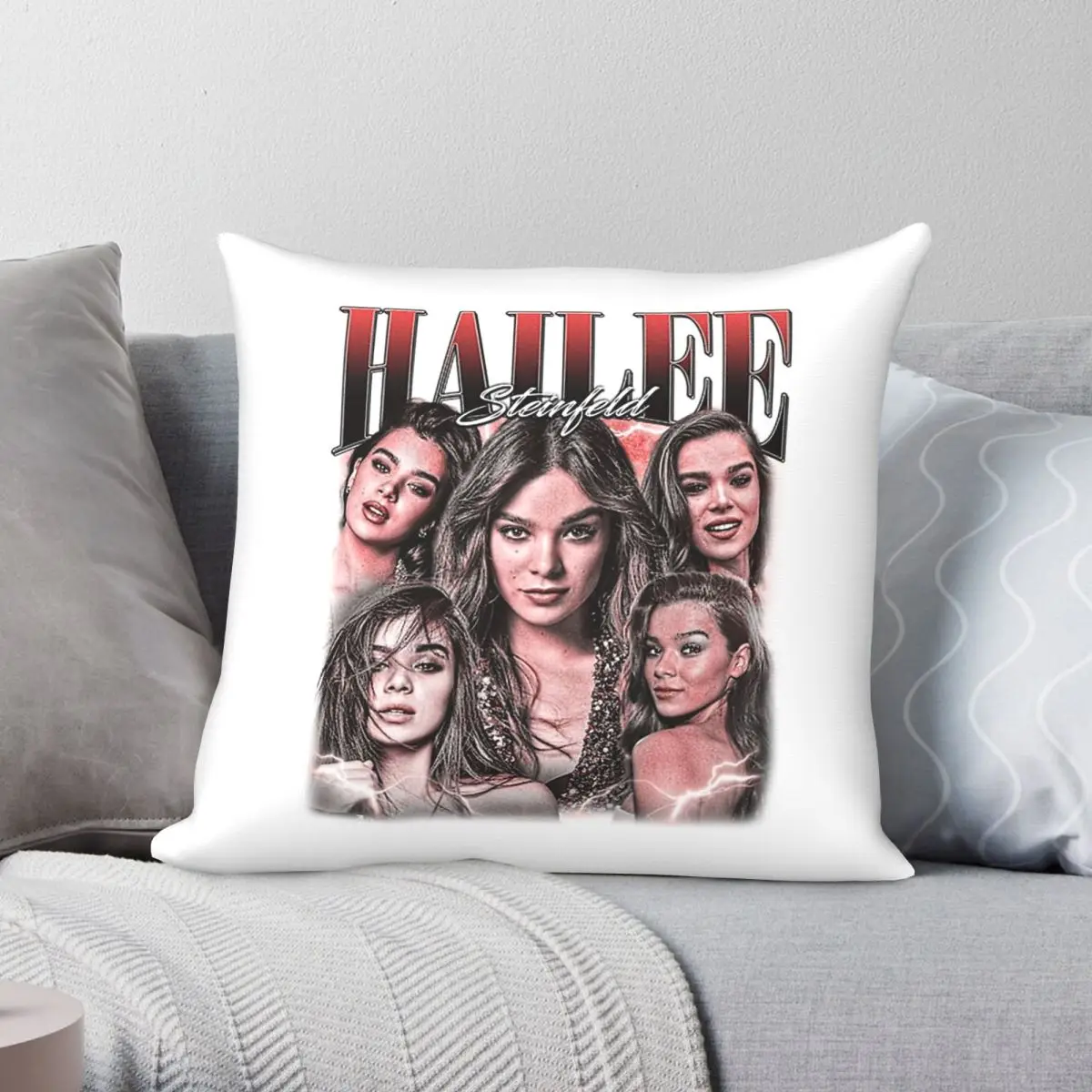 Hailee Steinfeld Actor Vintage Square Pillowcase Polyester Linen Velvet Creative Decorative Throw Pillow Case Sofa Seater Cover
