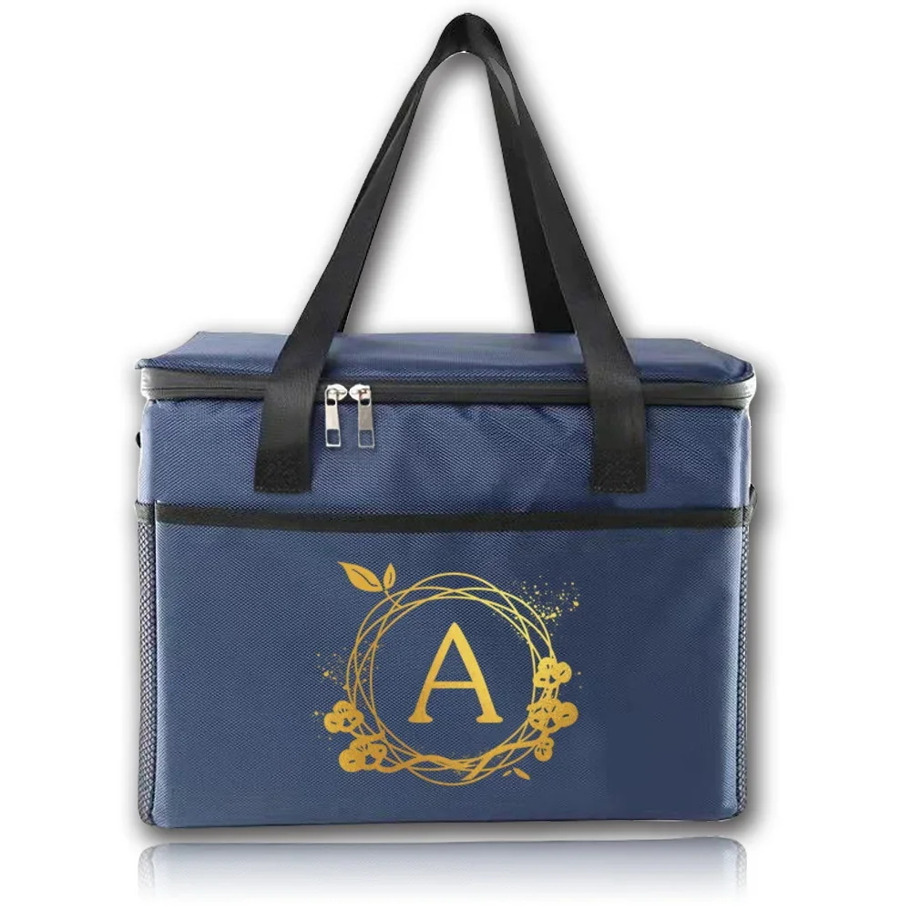 Cajas de almacenamiento de alimentos, bolsas refrigeradoras, bolsa impermeable, amigable con la higiene para estudiantes, patrón de letras de corona, caja de almacenamiento de Picnic de moda