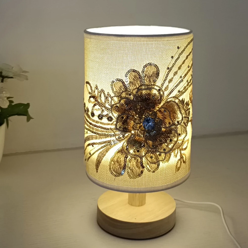 

Fabric Table Lamp Bedroom Desk Bedside for Nightstand Aesthetic with Usb Lamps Cute Lights
