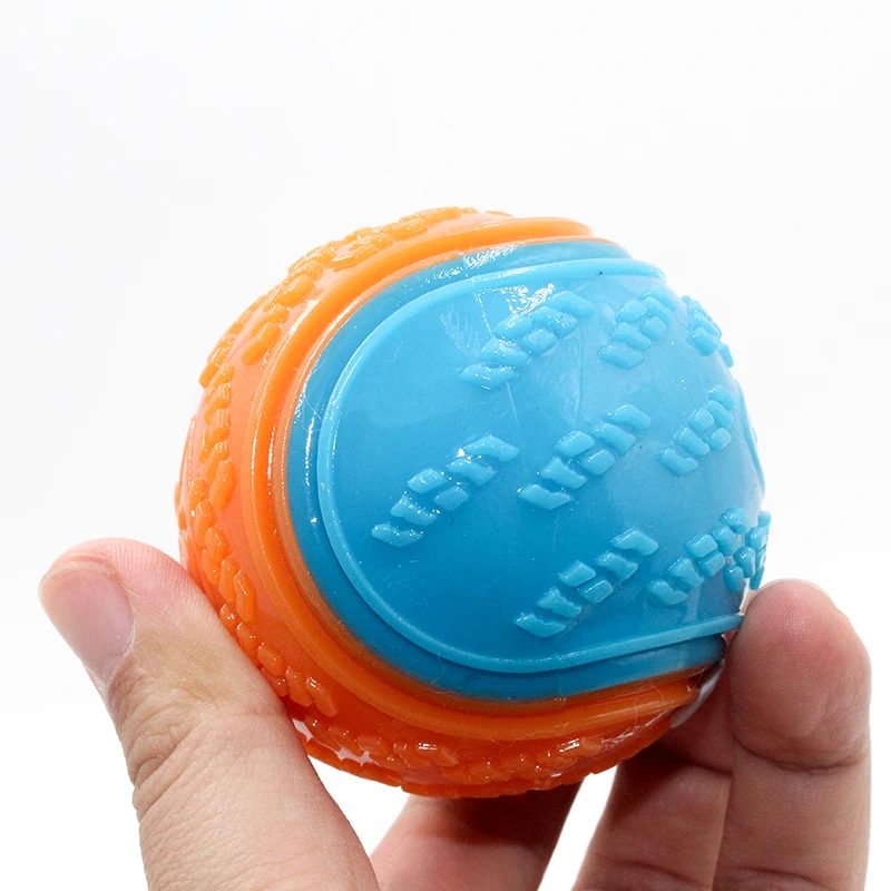 Dogs  Interactive Toys Soft TPR Toys for Dog Pet Teeth Cleaning Bite Resistance Squeaky Dog Ball Toy