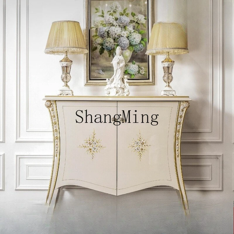 

SM new dining side cabinet storage advanced sense simple wind shelf storage side cabinet integrated against the wall