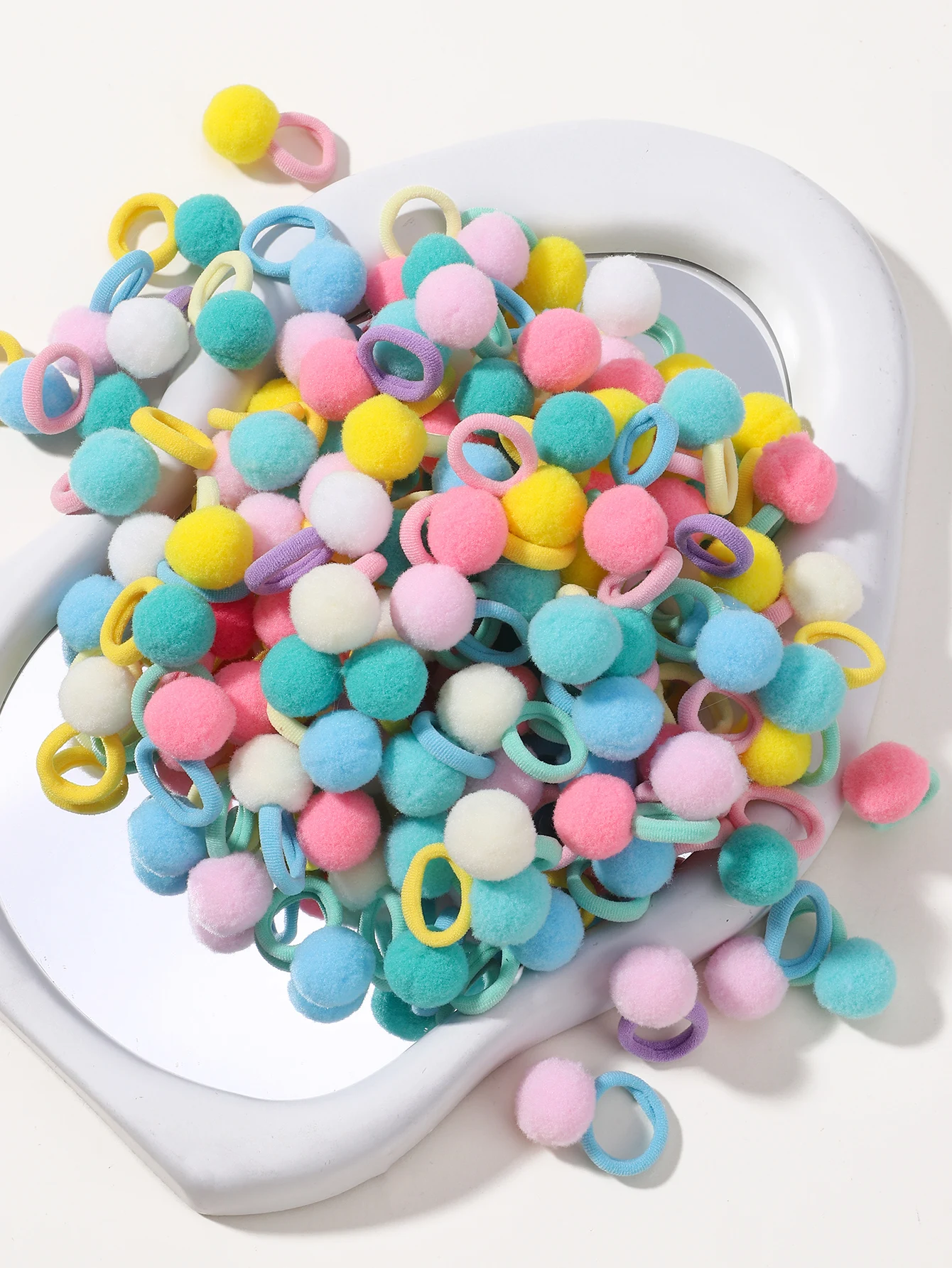 40Pcs Kids cute Elastic Hair Bands Girls Plush Ball Rubber Band Baby boutique Hair Accessories image 6