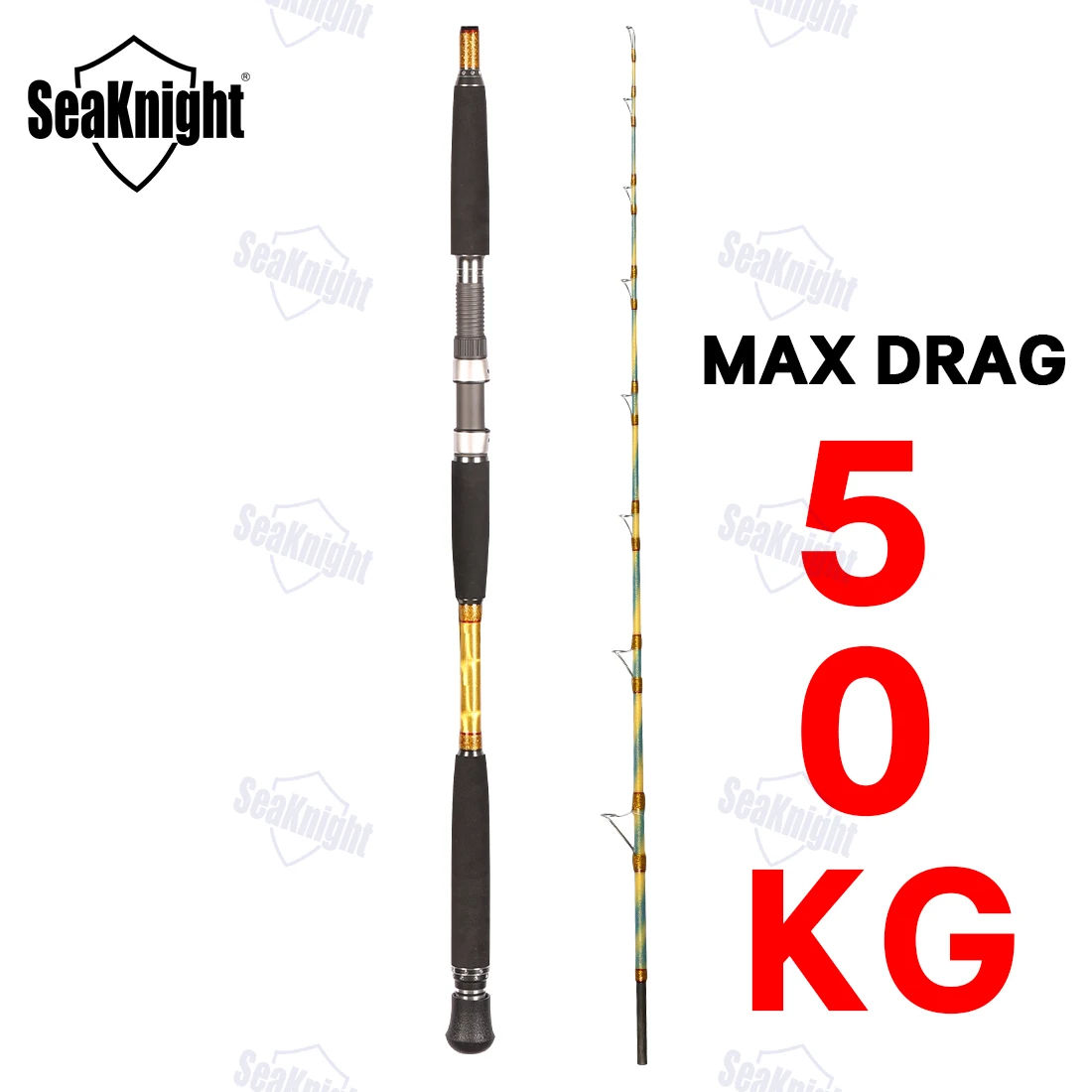 

2022 NEW Seaknight High Carbon Boat Fishing Rod Sea rods All FuJi rings Length 1.6M 1.7M Super hard Max Drag 50KG Jigging rod